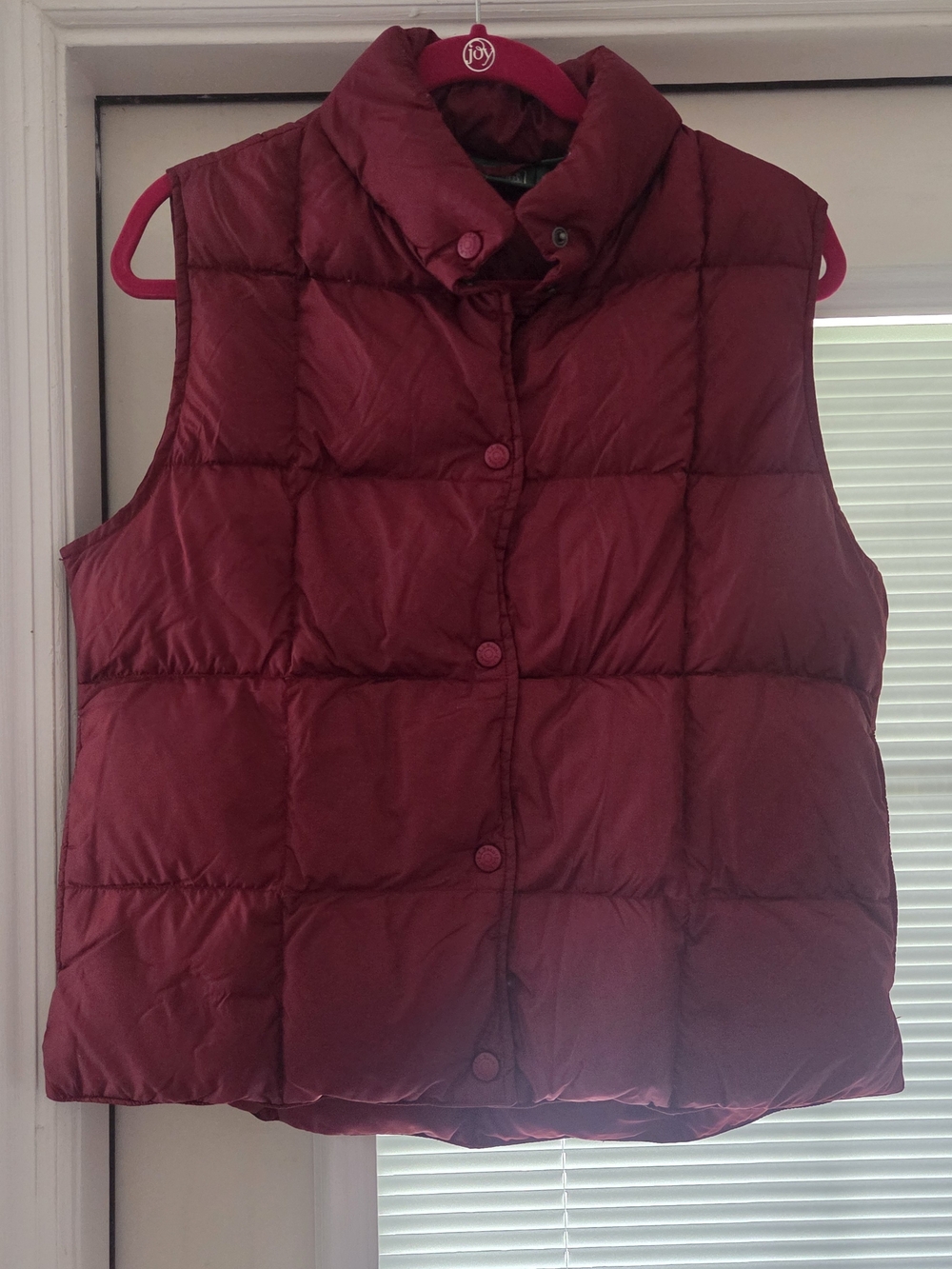 L.L. Bean Quilted Burgundy Puffer Vest Women's Goose Down Size M
